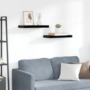 Scaffali a Parete 2 pz Nero Lucido 50x23x3,8 cm in MDF 323767