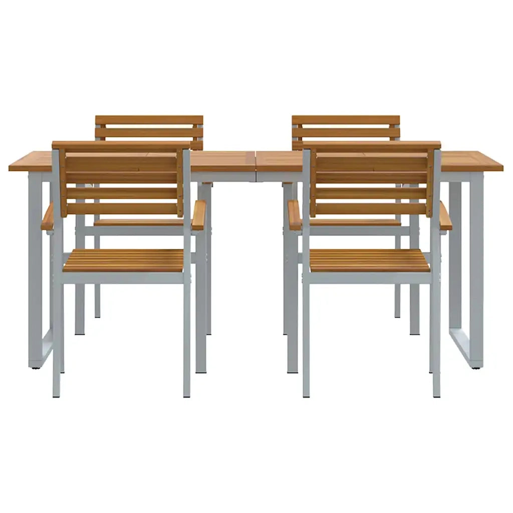 Set da Pranzo per Giardino 5 pcs Grigio