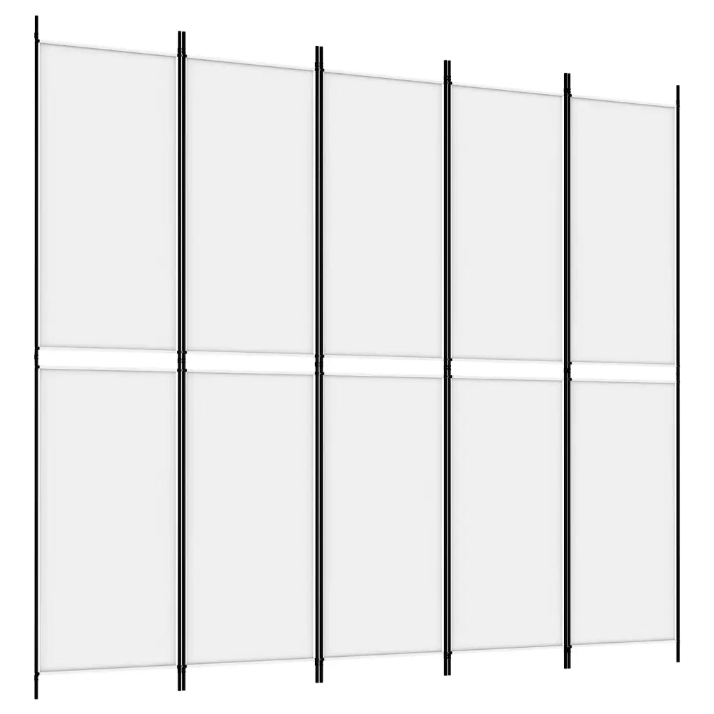 Divisorio Ambienti | Divider per stanze | Paravento a 5 Pannelli Bianco 250x220 cm Tessuto