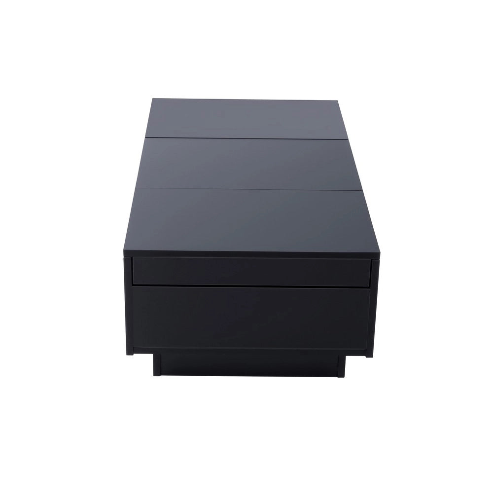 Tavolino da Salotto con Cassetti ¨C MINIMAL ¨C Nero Lucido, Rettangolare