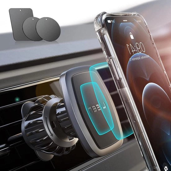 Oggetto di supporto per aria condizionata per auto con holder per telefono - Sostituzione di supporto per aria condizionata con 6 forti magneti - Compatibile con iPhone 15 14 13 12 Pro Max/Samsung/Huawei