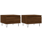 2 pz Tavolini salotto | Tavolino da caff¨¨ | Tavolino da Soggiorno Rovere Marrone 50x46x35 Legno Multistrato