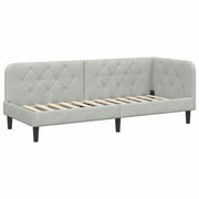 Letto singolo | Letto per adulti | Cornice del letto ad angolo Grigio chiaro 80 x 200 cm Velluto
