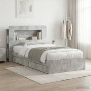 Telaio del letto con storage Grigio Cemento 75 x 190 cm