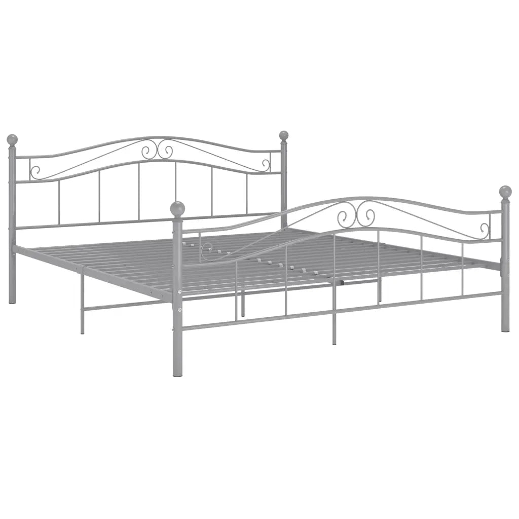 Giroletto-Struttura Letto Grigio in Metallo 200x200 cm 960349