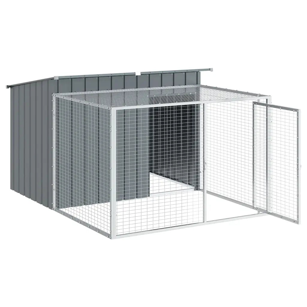 Cuccia per cani con recinto antracite 153x194x110 cm in acciaio zincato 3214222