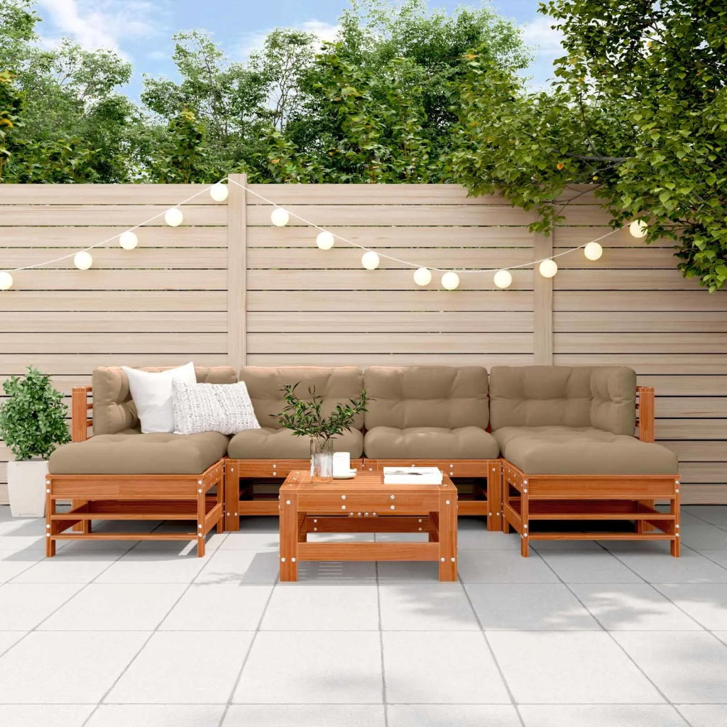 Set Lounge da Giardino 7 pcs Marrone Cerato