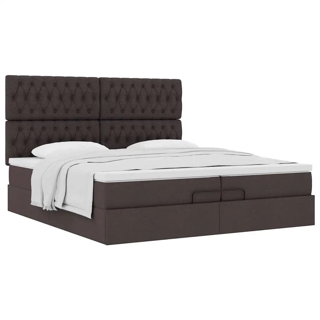 Struttura Letto Pouf con Materassi 200x200 cm in Tessuto 3313268