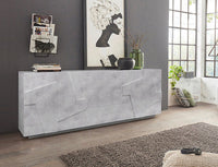 Credenza 4 Ante + 3 Cassetti 224,1x44,2x86 cm Ping Cemento Bronx