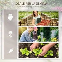 Fioriera da Esterno a 3 Livelli con Grigliato in Legno di Abete e Tessuto non Tessuto, 95x95x110 cm