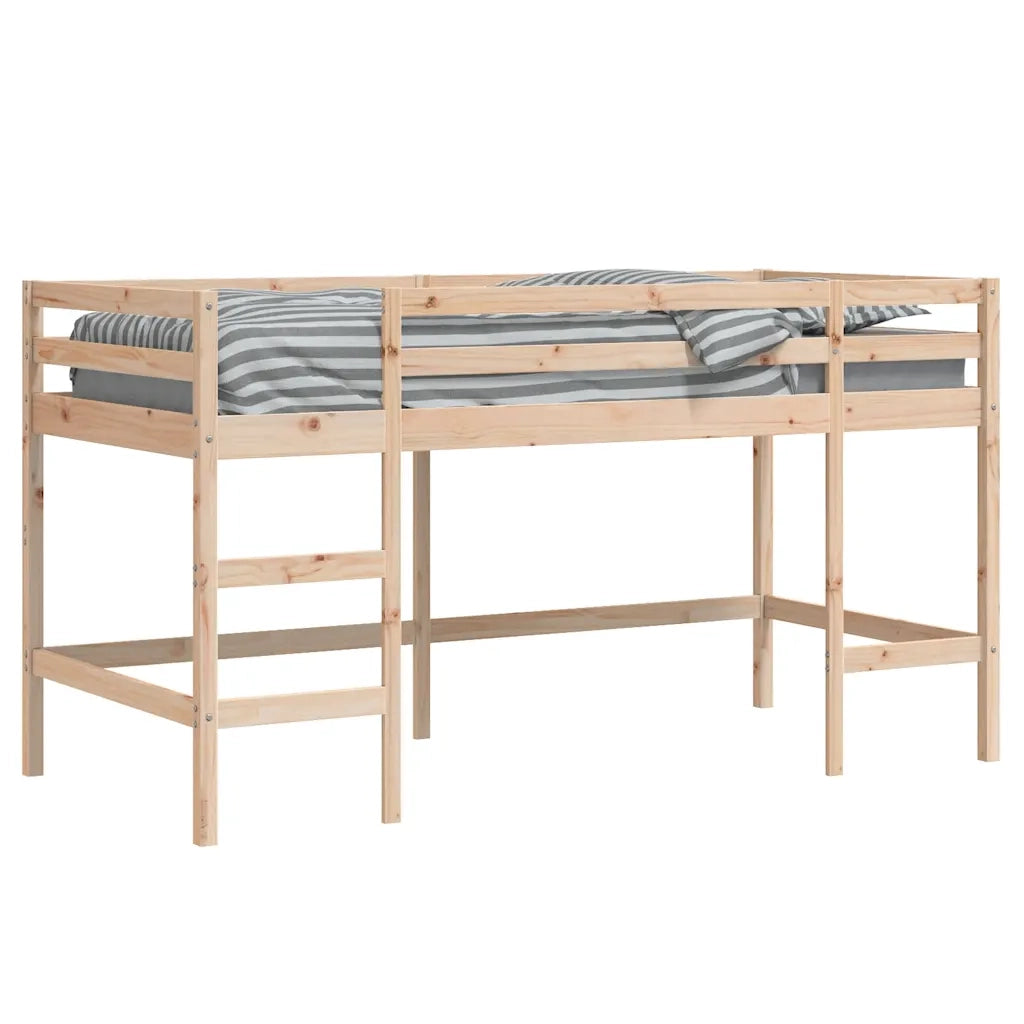 Letto Soppalco con Scala Bambini 90x190 cm Legno Massello Pino 835901