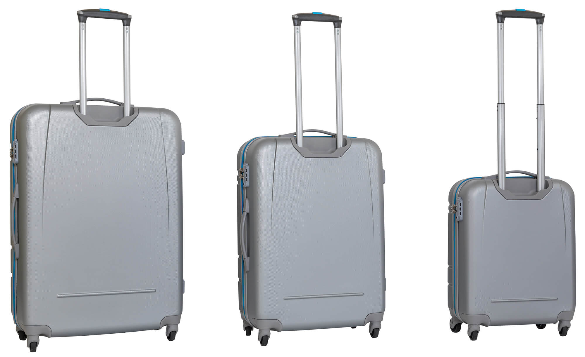 Set 3 Valigie Trolley Rigide in ABS 4 Ruote TSA Ravizzoni Sangria Silver