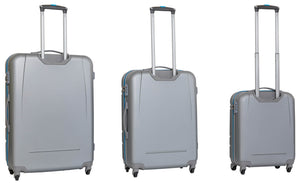 Set 3 Valigie Trolley Rigide in ABS 4 Ruote TSA Ravizzoni Sangria Silver