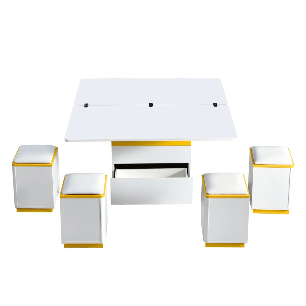 Tavolino da Caff¨¨ Pieghevole Bianco Lucido ¨C MINIMAL ¨C 100x50x43 cm