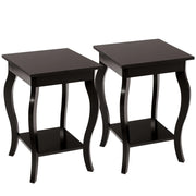 Set di 2 tavolini quadrati 40 x 40 x 60 cm design moderno 2 livelli pratico contenitore legno marrone 20_0012495