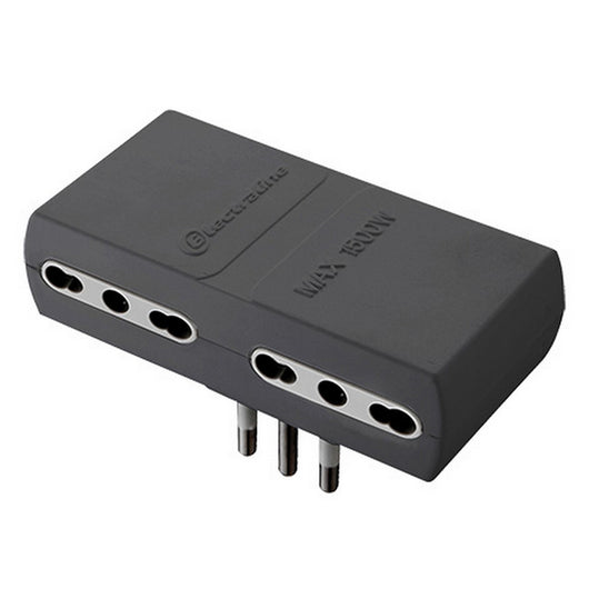 adattatore piatto 16a-4prese bipasso nero figura.12 cod:ferx.98611