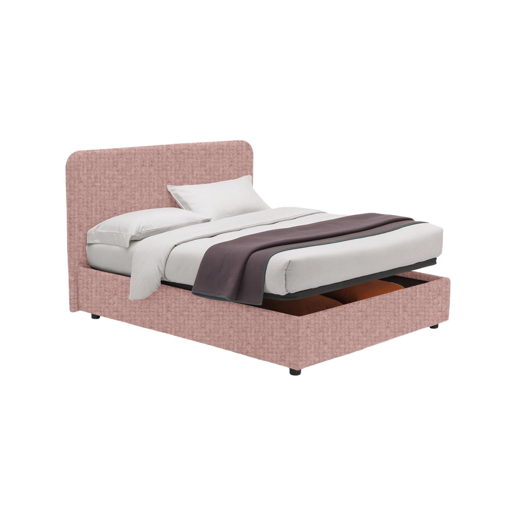Telford, Letto Piazza e Mezza Sfoderabile Made in Italy, Rosa