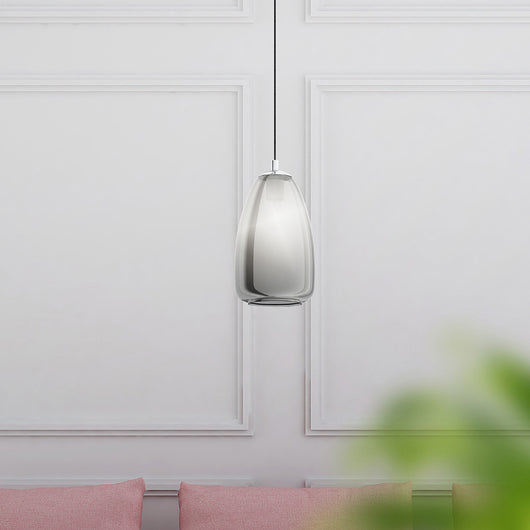 Lampadario Contemporaneo Alobrase 1 Luce Metallo Cromo