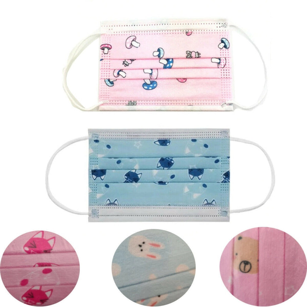 Trade Shop - Set Da 50 Mascherine Tnt Protettive Viso Chirurgiche Monouso Mascherina Bambini -