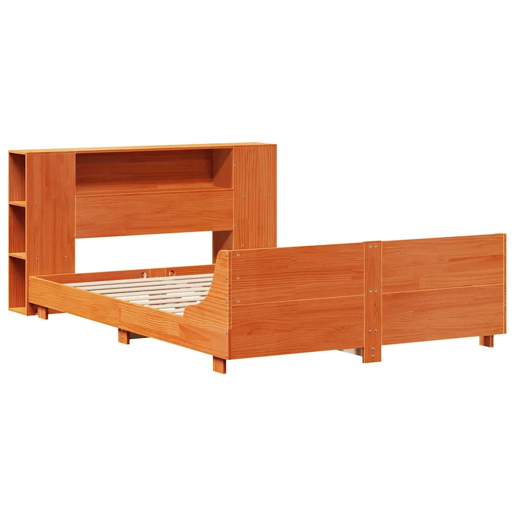 Giroletto senza Materasso-Struttura Letto Marrone Cera 140x200cm Massello Pino 887590