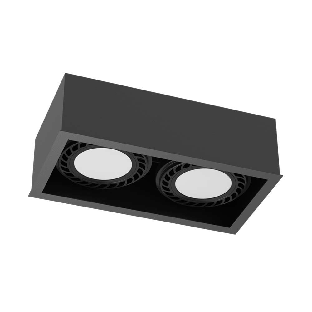 Faretto incasso soffitto rettangolare nero 2xGU10 18W Brosline
