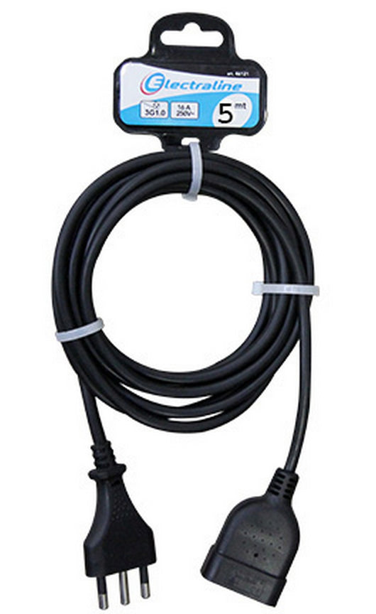 prolunga lineare ml.5 sezione.3x1 16a bipasso . nera cod:ferx.98622