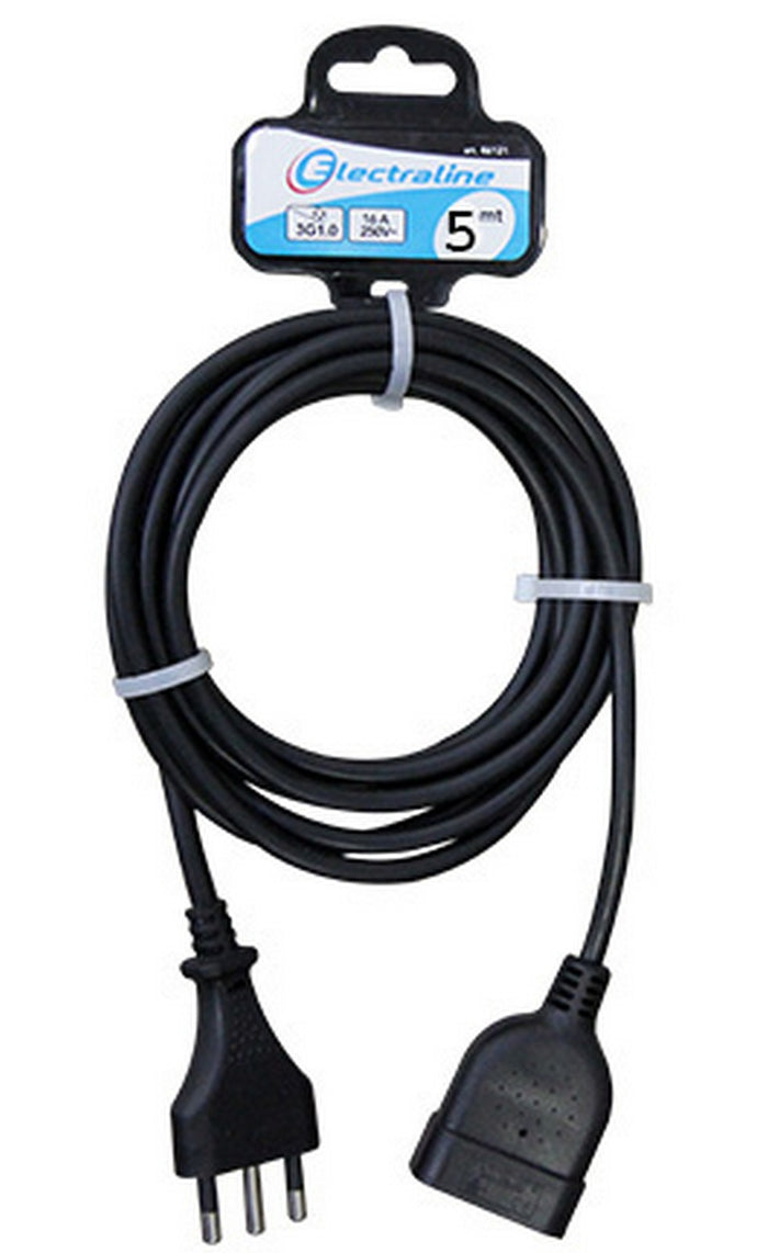 prolunga lineare ml.5 sezione.3x1 16a bipasso . nera cod:ferx.98622