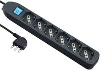 multipresa 6prese bipasso/schuko + interruttore nera figura 4 cod:ferx.98623