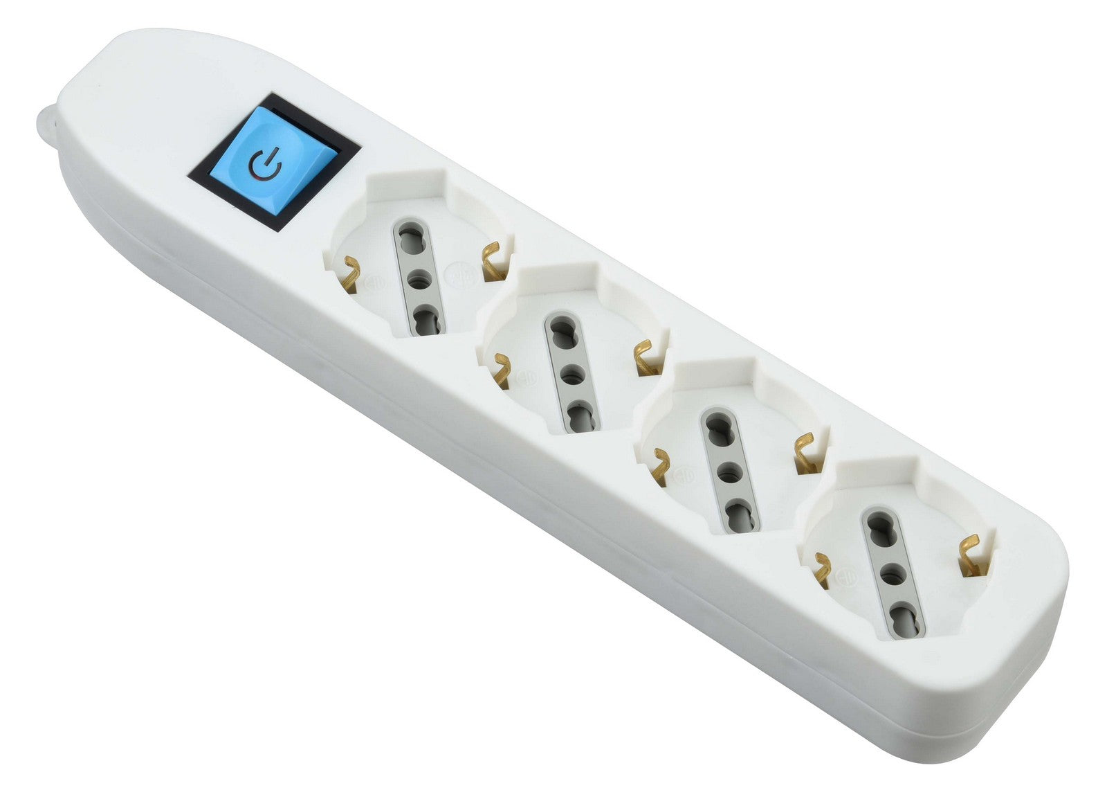 multipresa 4prese bipasso/schuko+interruttore senza cavo bianca figura 9 cod:ferx.98626