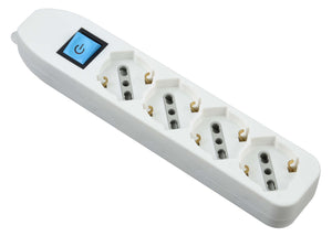 multipresa 4prese bipasso/schuko+interruttore senza cavo bianca figura 9 cod:ferx.98626
