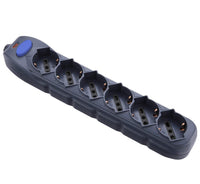 multipresa 6prese bipasso/schuko+interruttore senza cavo nera figura 10 cod:ferx.98629