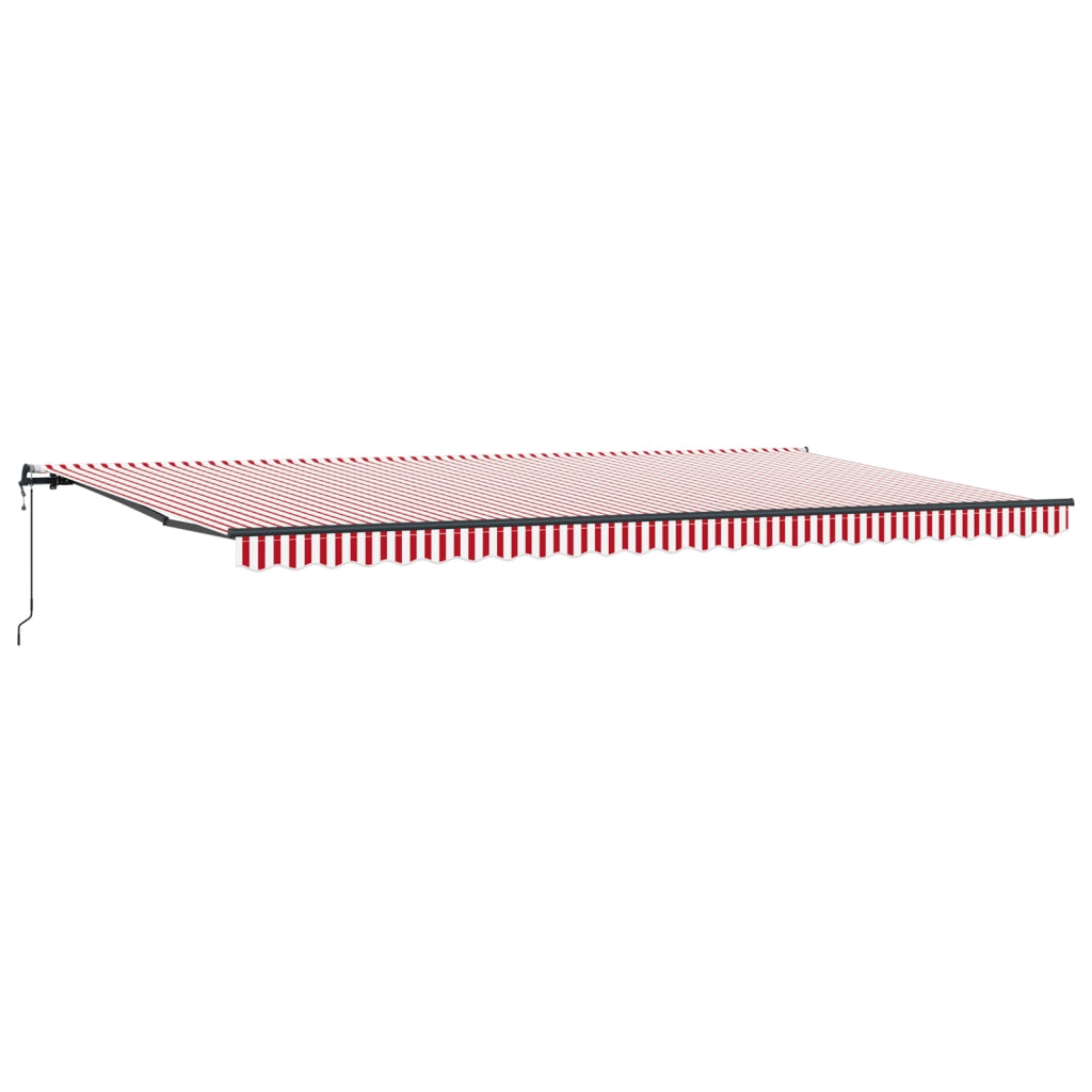 Tenda Retrattile Automatica a Righe Rosse e Bianche 600x350 cm
