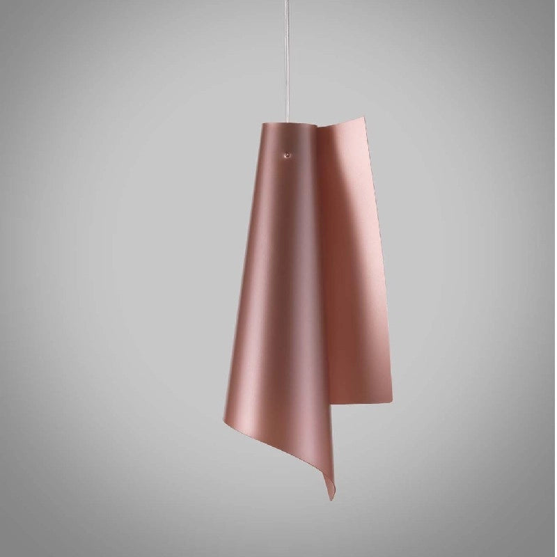 Lampadario a sospensione in Polilux VELA Rame diametro 19 x h49 cm