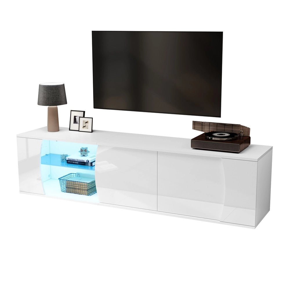 Mobile TV con LED ¨C Xylo ¨C Vetro Temperato, 180x40x45 cm, per TV fino a 80 Pollici
