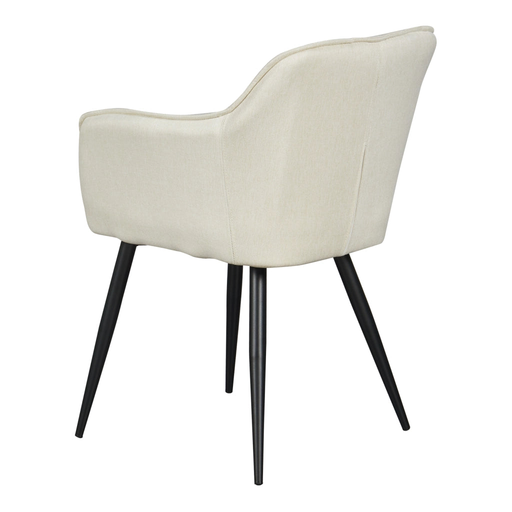 Set di 4 Sedie per Sala Pranzo Birmingham in Tessuto Beige [en.casa]