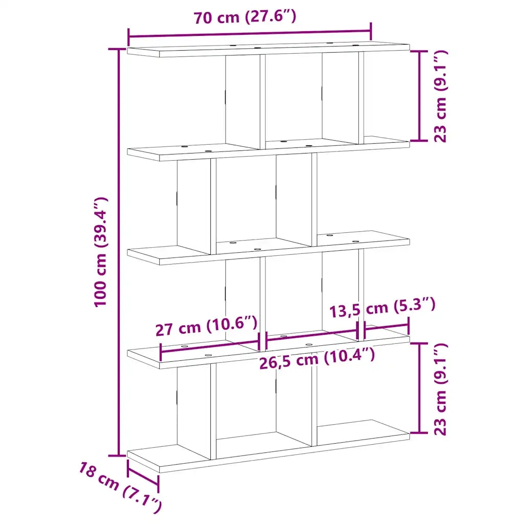vidaXL Mensola a Muro Cubo 12 Scomparti Truciolato Rovere Artigianale