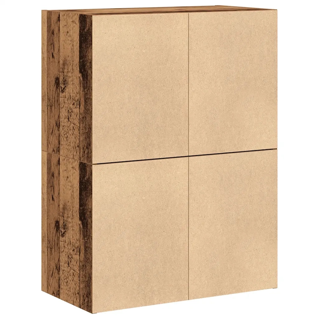 Armadi con 2 Cassetti 2 pz Legno Antico 60x31x40 cm Truciolato 858836