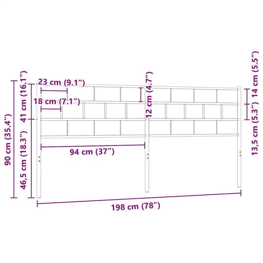 Testiera di Ricambio in Metallo Bianco 193 cm 355745