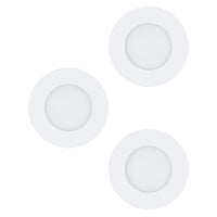 Faretto Ad Incasso Moderno Fueva 1 In Metallo Bianco 3 Luci Led 2,8W 3000K