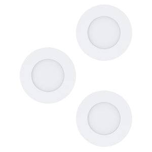 Faretto Ad Incasso Moderno Fueva 1 In Metallo Bianco 3 Luci Led 2,8W 3000K