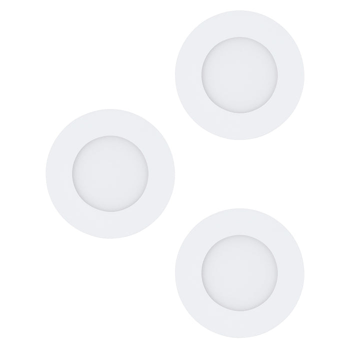 Faretto Ad Incasso Moderno Fueva 1 In Metallo Bianco 3 Luci Led 2,8W 3000K