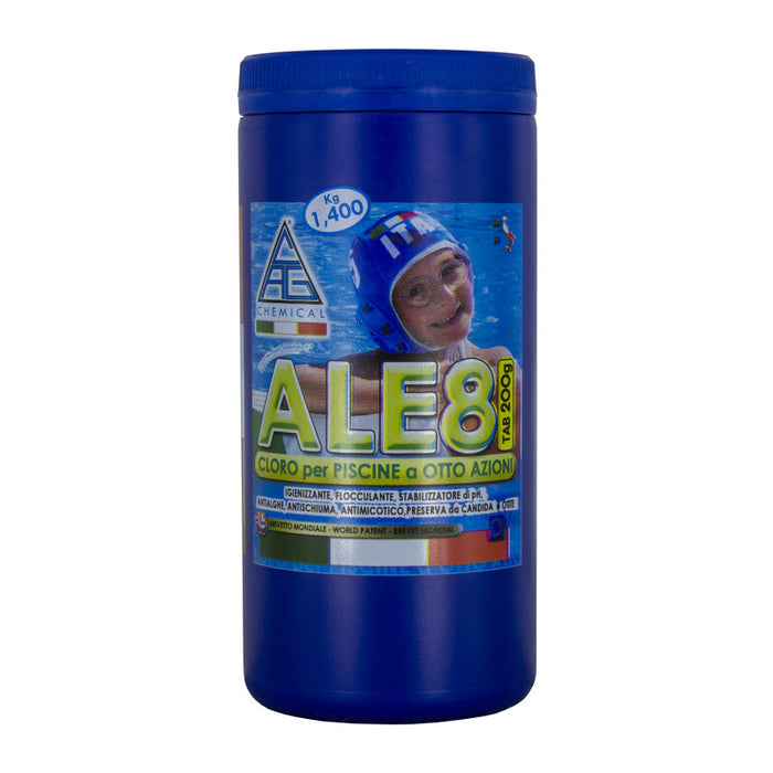 CLORO 8 FUNZIONI X PISC.PASTIGL.GR.200 KG.1,4 ALE8 P200  PZ 1 
