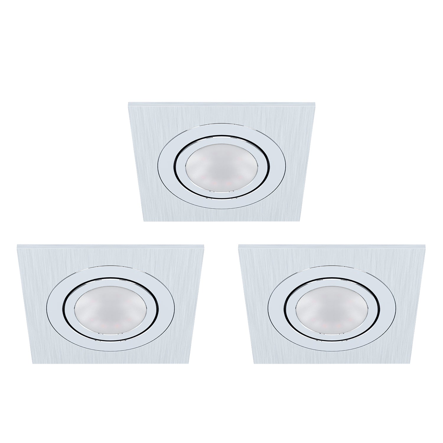 Faretto Ad Incasso Contemporaneo Areitio Alluminio Spazzolato 3 Luci Gu10 4,6W