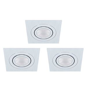Faretto Ad Incasso Contemporaneo Areitio Alluminio Spazzolato 3 Luci Gu10 4,6W