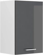 Pensile da cucina R-Line, Antracite lucido, 40 cm, per la libera combinazione all'interno di sistemi cucina modulari