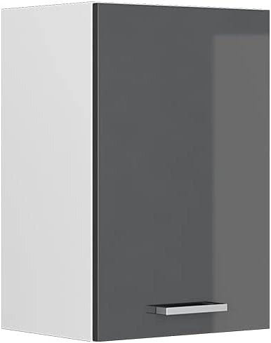 Pensile da cucina R-Line, Antracite lucido, 40 cm, per la libera combinazione all'interno di sistemi cucina modulari