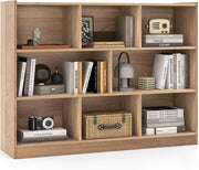 Scaffale Multiuso a 3 Livelli, Mobiletto Espositore Moderno a 8 Cubi, Libreria di Legno per Bambini, Organizer Giocattoli per Camera da Letto, Soggiorno, Studio, Bianco (Naturale)