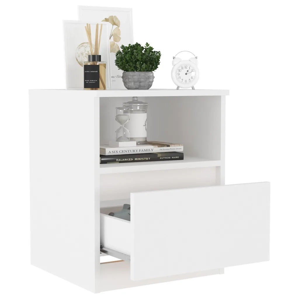 Comodino Bianco 40x40x50 cm in Legno Multistrato 806157