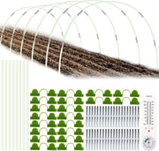 Tunnel per Piante con 50 Steli in Fibra di Vetro, 40 Tubi di Connettore e 32 Viti per Tunnel per Erbacee, Ideale per Piante, Frutta e Verdura nel Giardino