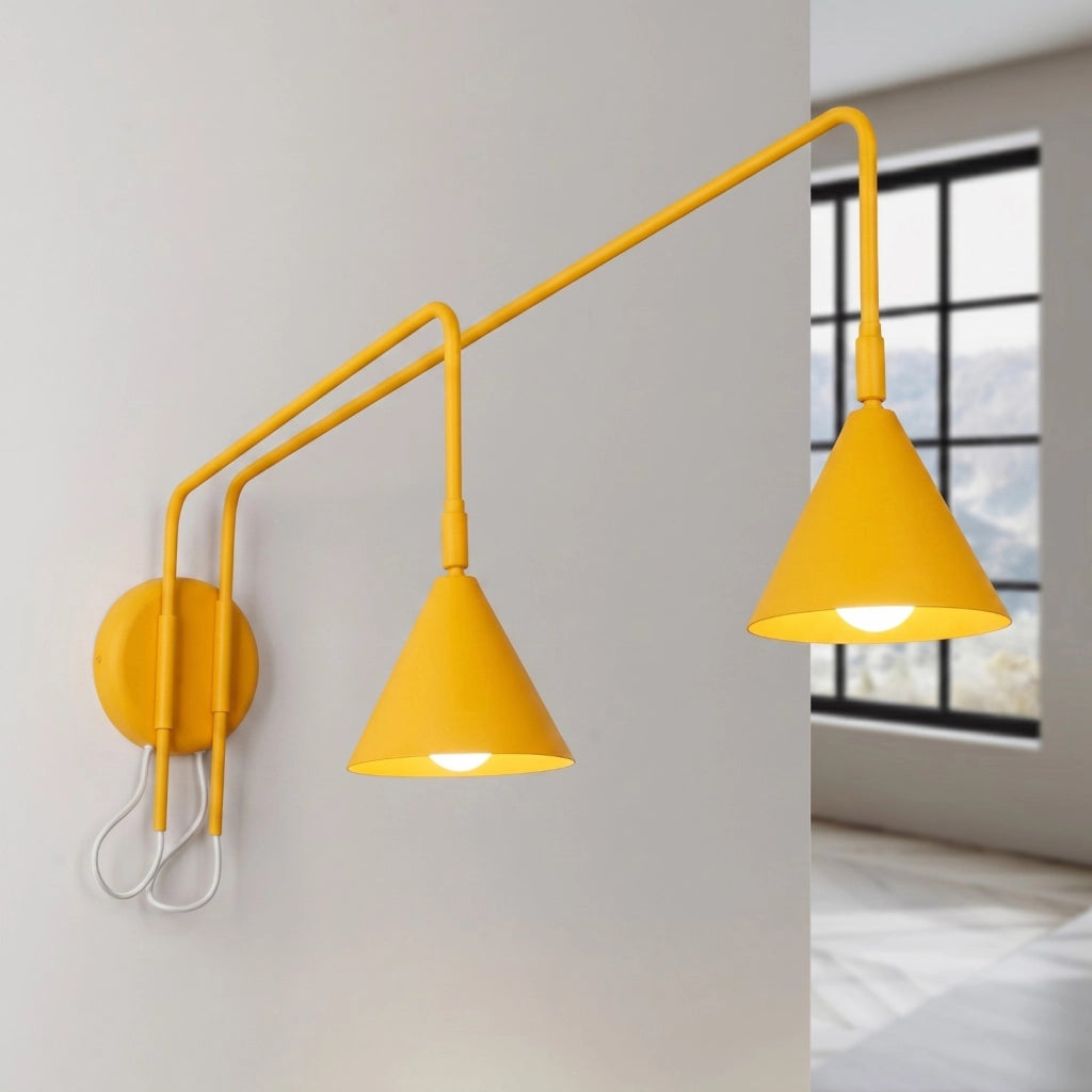 Applique NOX 2 giallo con interruttore